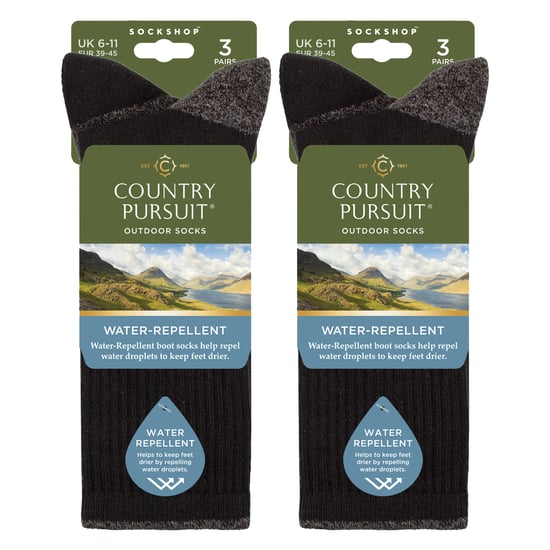 6 Paar Herren Wasserabweisende Mittelschwere Outdoorsocken für Wandern & Spaziergänge - Image 2