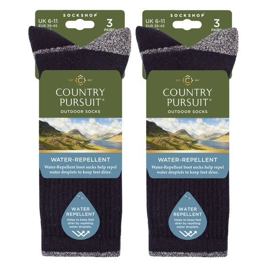 6 Paar wasserabweisende mittelschwere Outdoorsocken für Herren zum Wandern und Spazierengehen - Image 2