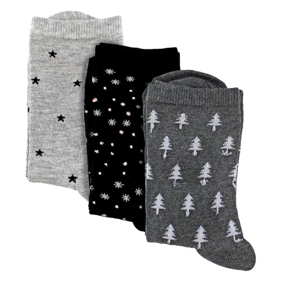 3 Paar Damen Socken mit Sterne- und Baum-Muster - Weiche, baumwollreiche Alltagssocken - Image 3