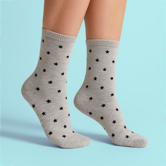 3 Paar Damen Socken mit Sterne- und Baum-Muster - Weiche, baumwollreiche Alltagssocken - Image 4