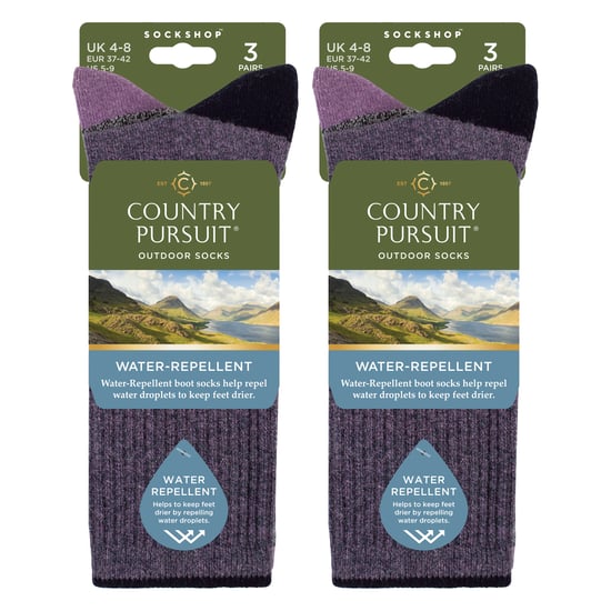6 Paar wasserabweisende mitteldicke Damen Outdoorsocken für Wandern & Spaziergänge - Image 2