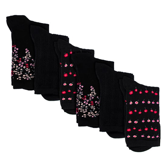 6 Paar Damen Socken mit floralem Muster - Weiche Baumwoll-Socken für jeden Tag - Image 3