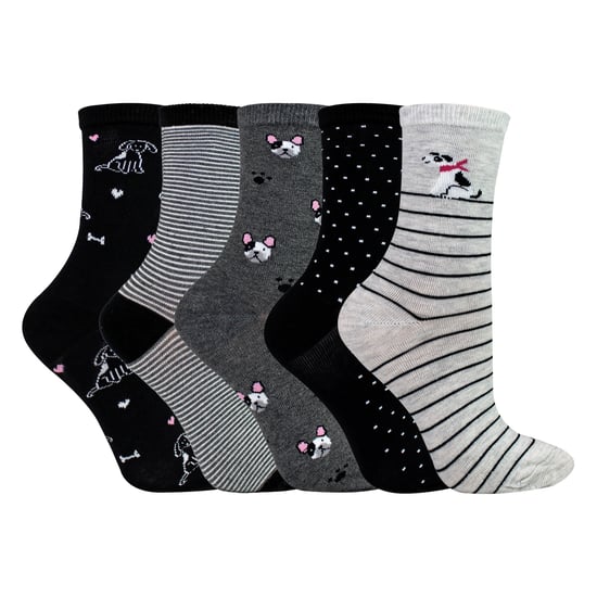 10 Paar Damen Socken mit Hunde-Muster - Weiche Baumwollmischung Socken mit lustigem Hundedesign - Image 2