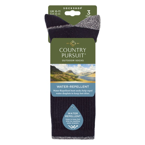 3 Paar Herren wasserabweisende mittelgewichtige Outdoor-Socken für Wandern & Gehen - Image 2