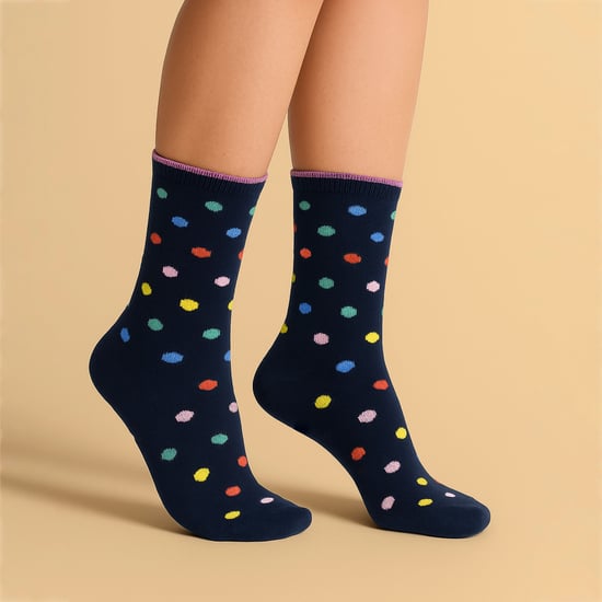 3 Paar Damen Socken mit Punkten und Streifen – Weiche, baumwollreiche Alltags-Socken - Image 4