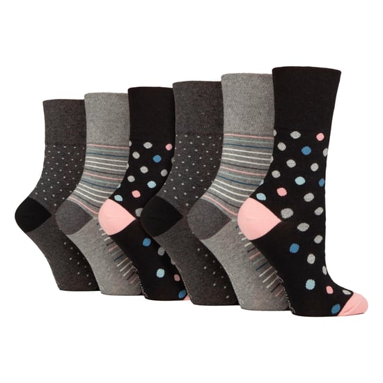 6er Pack Damen Non-Elastic Lockere Muster Baumwollreiche Socken - Image 1