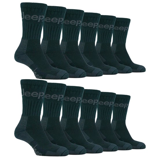12 Paar Herren Luxus gepolsterte Baumwoll-Wandersocken - Image 1
