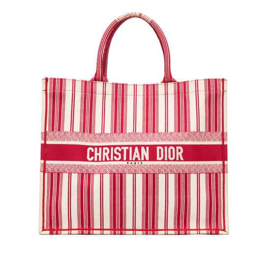 Buch-Tote gestreifte Leinen Tasche - Image 1