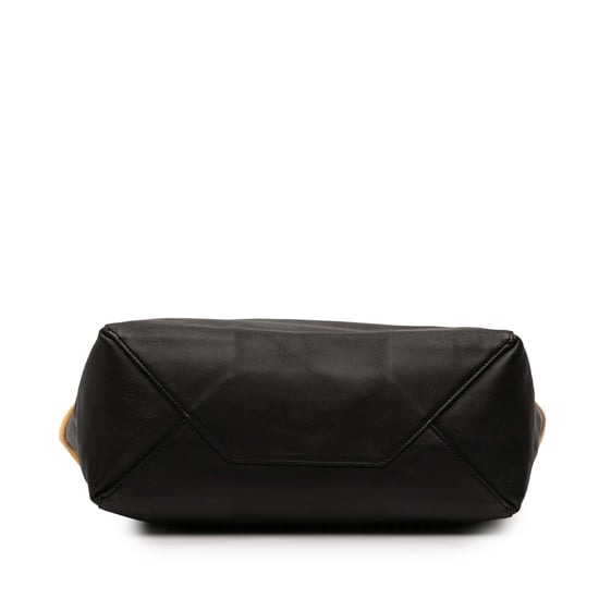 Farbblock Leder-Woll Shopper Tasche - Image 3