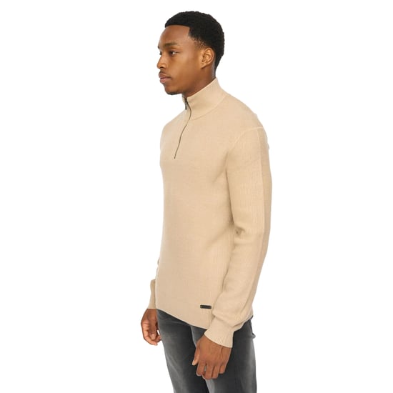 Duck and Cover - "Potenza" Pullover für Herren, mit kurzem Reißverschluss, Jerseyware (Steinfarben) - Image 3