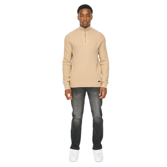 Duck and Cover - "Potenza" Pullover für Herren, mit kurzem Reißverschluss, Jerseyware (Steinfarben) - Image 4