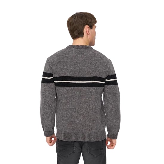 Crosshatch - "Roundall" Pullover für Herren, Jerseyware, Chenille (Grau meliert) - Image 2