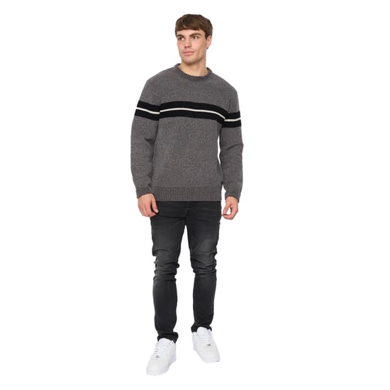 Crosshatch - "Roundall" Pullover für Herren, Jerseyware, Chenille (Grau meliert) - Image 3