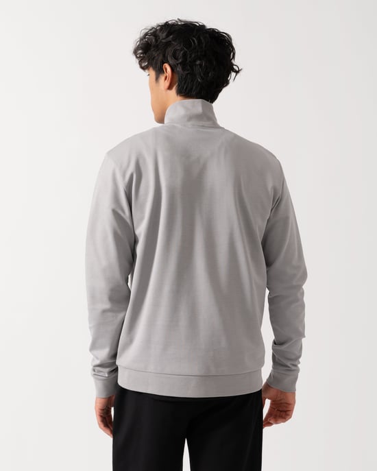 Boss Tracksuit Half Zip Light Pastel Grey - Image 2
