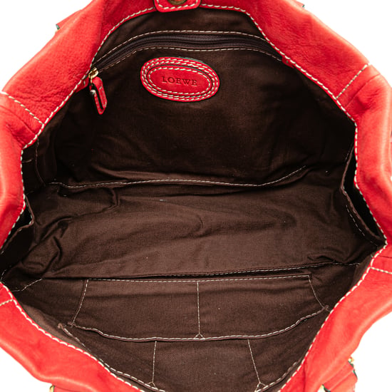 Rote Leder Quasten Handtasche - Image 4