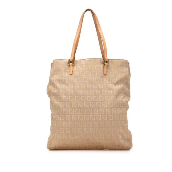 Beige Fendi Logo Tragetasche - Image 1