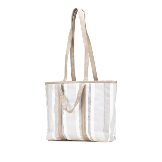 Gestreifte Leinenshoppingtasche - Image 2