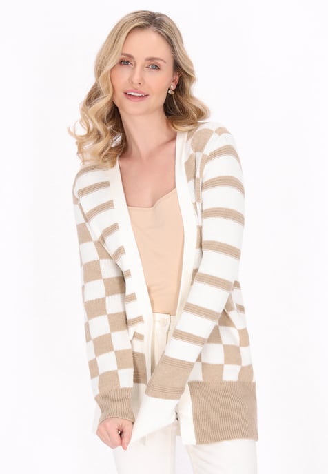 usha Strickjacke Frauen Weiß Mehrfarbig Beige - Image 3