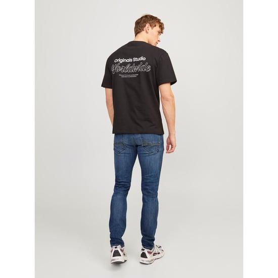 Jack & Jones Glenn Fox Baumwoll Herren Slim Jeans Blau - Image 3