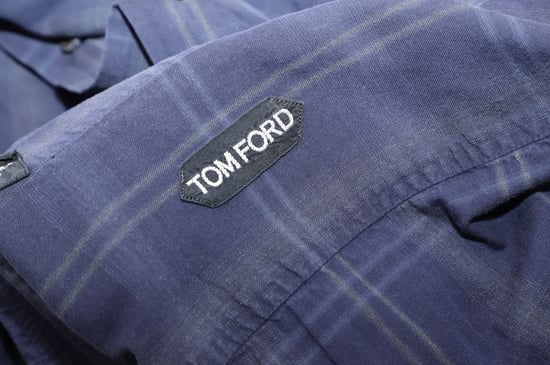 Tom Ford Langärmliges Karohemd aus navyblauer Baumwolle - Image 5