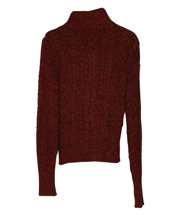 Isabel Marant Daley Kabelstrick-Zip-Pullover in Burgunder Polyamid - Image 1