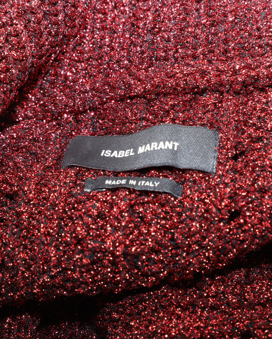 Isabel Marant Daley Kabelstrick-Zip-Pullover in Burgunder Polyamid - Image 6