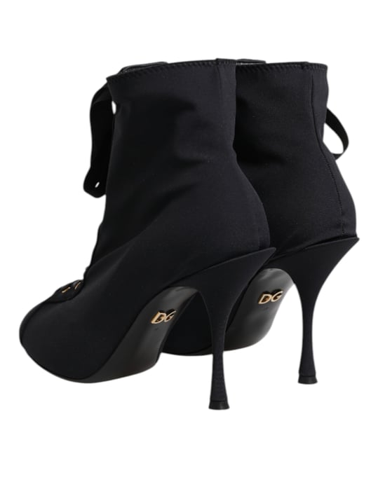 Absatz Peeptoe Schnürstiefel - Image 5