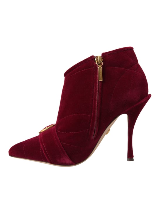 Gepolsterte Samt-Ankle Boots mit hohen Absätzen - Image 5