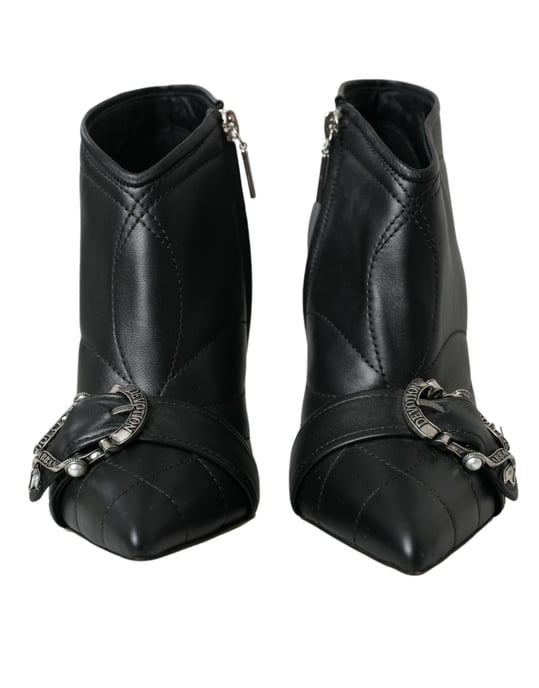 Gepolsterte Leder-Stiefeletten Stil DG Schnalle - Image 2