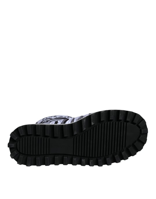 Steppstiefel Schwarz Weiß Graffiti-Print - Image 6