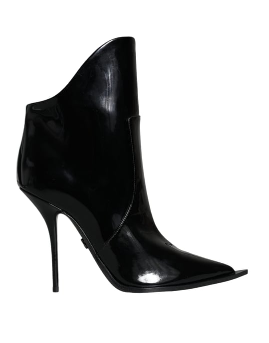 Dolce & Gabbana Stiefeletten aus Lackleder mit hohem Absatz - Schwarz - Image 1