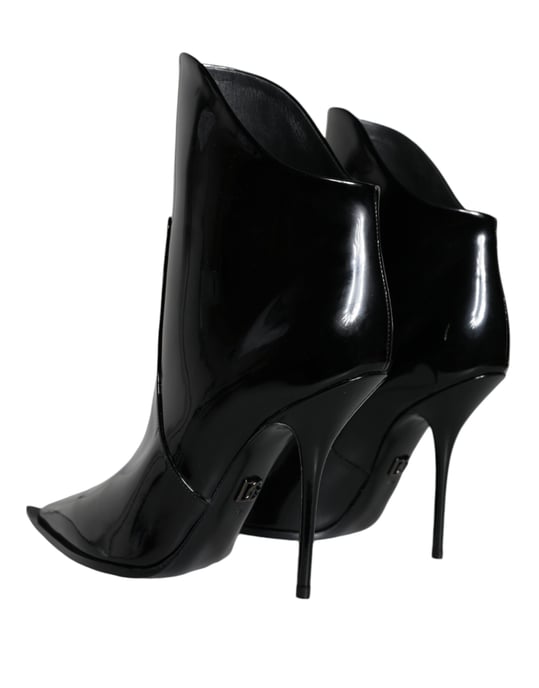 Dolce & Gabbana Stiefeletten aus Lackleder mit hohem Absatz - Schwarz - Image 4
