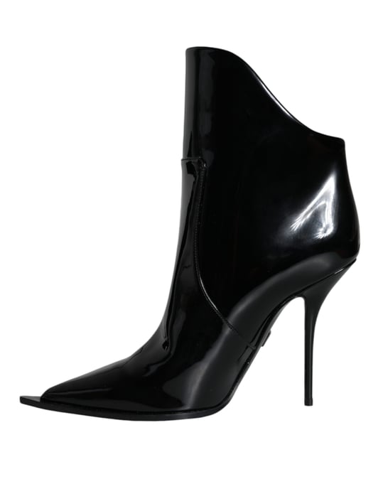 Dolce & Gabbana Stiefeletten aus Lackleder mit hohem Absatz - Schwarz - Image 5