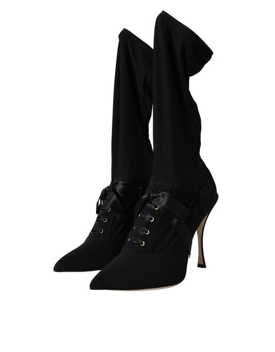 Dolce Gabbana Schnürsockenstiefel Schwarz - Image 3