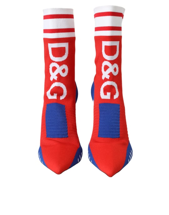 Stricksocken-Stiefel Rot Blau Stil - Image 2