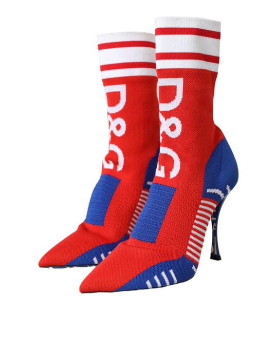 Stricksocken-Stiefel Rot Blau Stil - Image 3