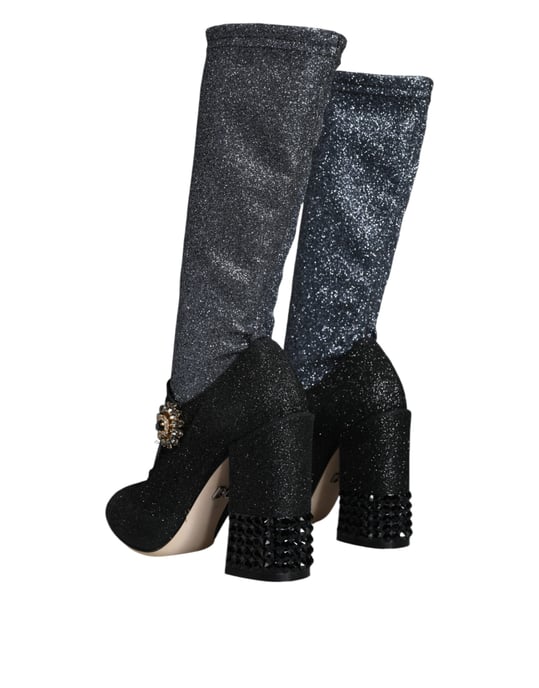 Glitzernde Mary Jane Pumps in Schwarz - Image 4