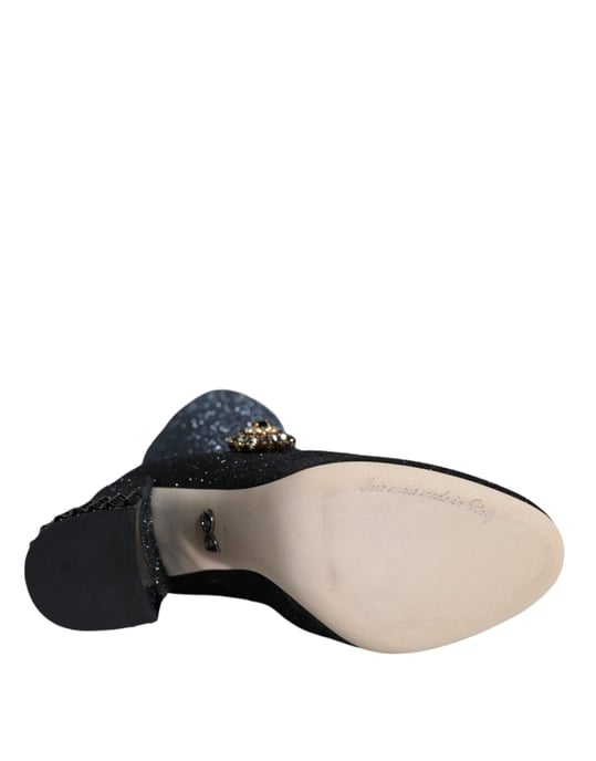 Glitzernde Mary Jane Pumps in Schwarz - Image 6
