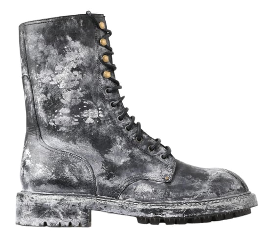 Abgenutzte Leder Schnürstiefel - Image 1