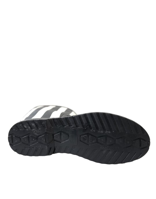 Dolce & Gabbana Gestreifte, wasserdichte Regenstiefel - Schwarz - Image 6