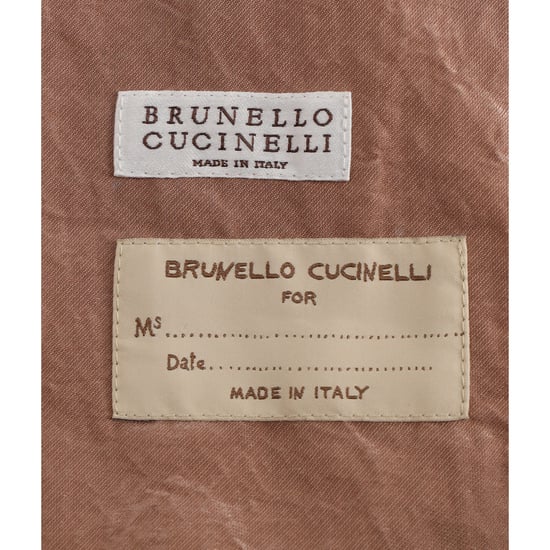 Brunello Cucinelli Glänzender Trikotin Regenmantel mit Kapuze aus brauner Baumwolle - Image 4