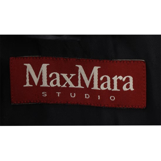 Max Mara Studio Mantel mit Scherenelementen und versteckten Knöpfen aus schwarzer Wolle - Image 4