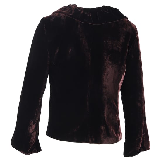 Max Mara Blazer mit Rüschendetail und Schleife aus bordeauxrotem Samt - Image 3