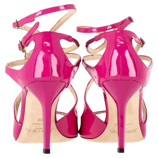 Jimmy Choo Lance Riemchen Sandalen aus pinkfarbigem Lackleder - Image 6