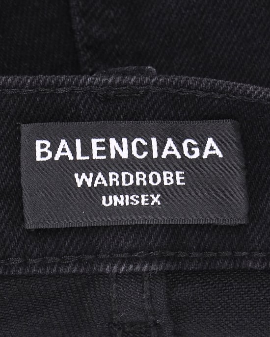 Balenciaga Jeans mit fransigem Saum aus schwarzer Baumwolle - Image 5
