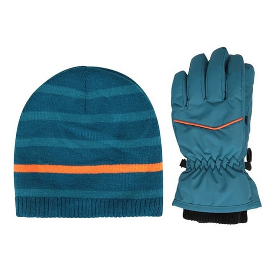 Mountain Warehouse - Hut- und Handschuh-Set für Kinder, Isotherm, Leine (Blau) - Image 1