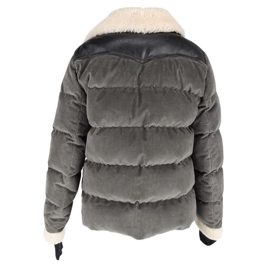 Moncler Roubion Jacke mit Lammfellbesatz aus grauer Baumwolle - Image 3