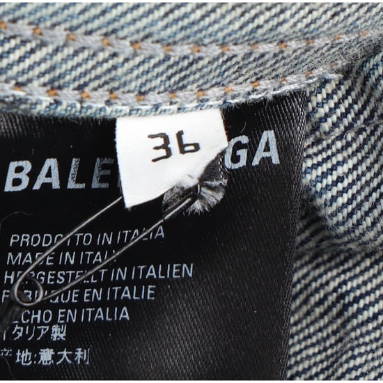 Balenciaga 'You Are The World' Bestickte Jeansjacke aus blauer Baumwolle - Image 6