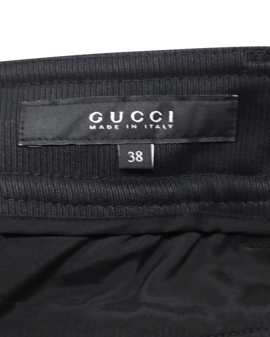 Gucci schwarze Hose mit silbernem Reißverschlussdetail aus schwarzem Nylon - Image 3