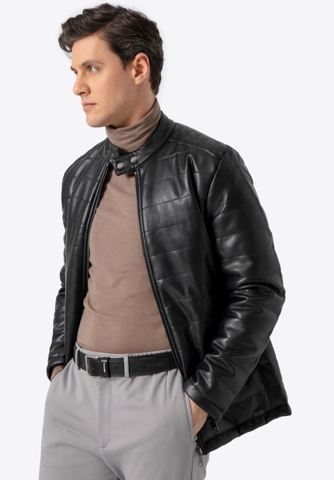 Wittchen Herren-Steppjacke aus schwarzem Öko-Leder - Image 2